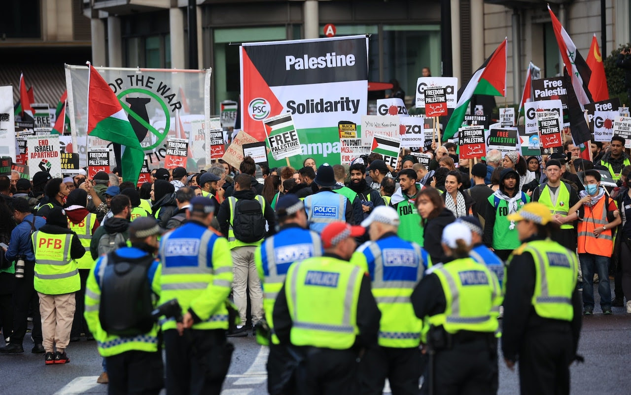 Thousands took part in pro-Palestinian demonstrations in London at the weekend