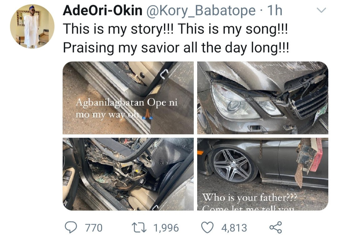 "Someone survived this?" Shock as man shares testimony of how he survived car accident