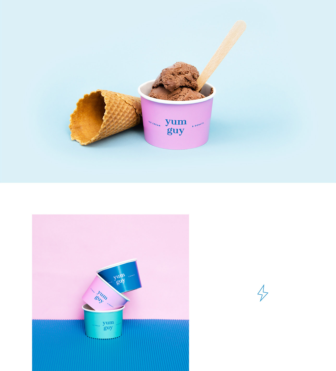 Bright & Fun Yum Guy Ice Cream Branding by STRETCHD
