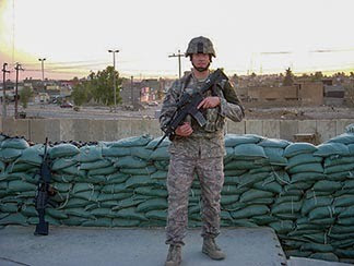 Chad Baldwin shown on military duty in Kirkuk, Iraq in 2008.