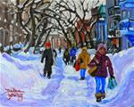 817 Montreal Winter Scene, Near UQUAM,8x10, oil - Posted on Saturday, November 29, 2014 by Darlene Young