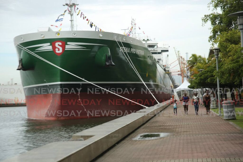 The Stena Pro Patria at the International Waterfront Centre in Port of Spain. - Photo by Sureash Cholai