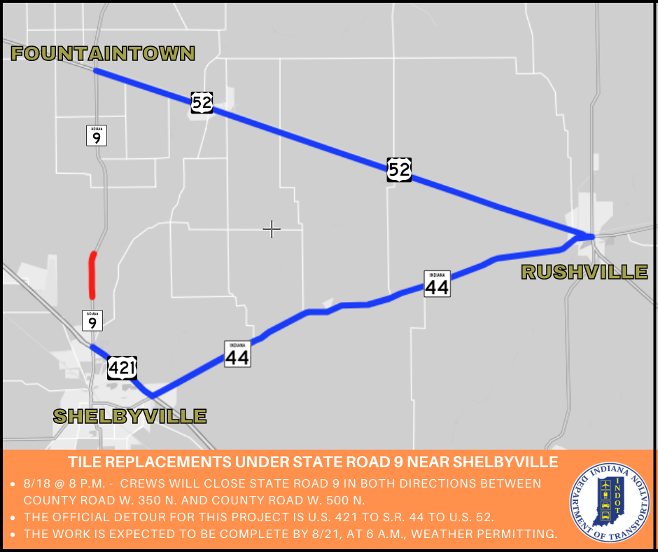 Tile Replacements Under State Road 9 near Shelbyville