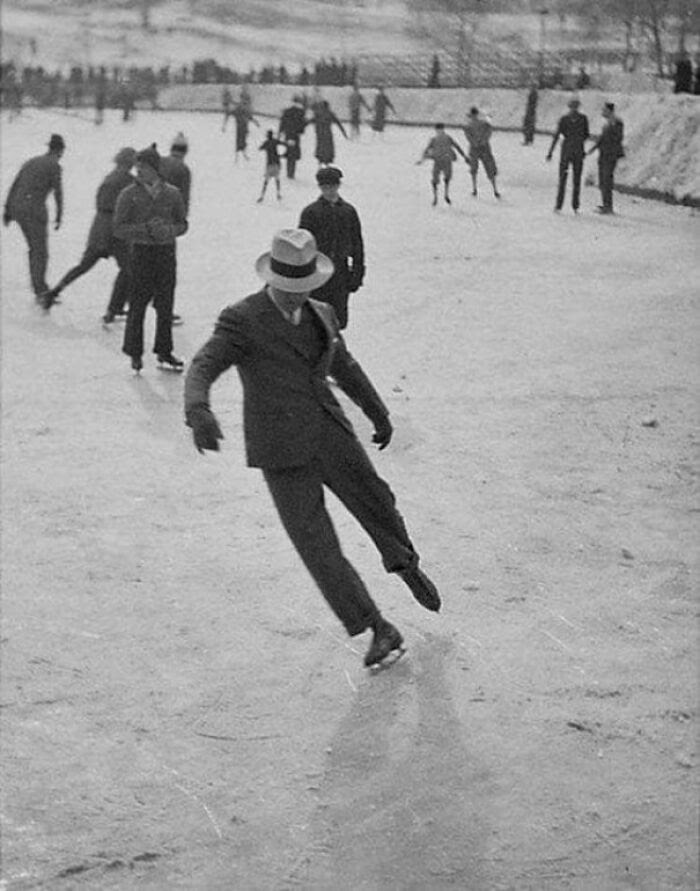 1937: When                                                      Even Ice Skating                                                      Was Done In A                                                      Suit.