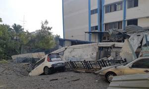 Школа БАПОР повреждена в результате обстрела. 