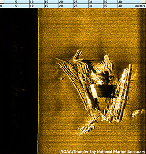 Sonar image of the Syracuse wreck from October 2013.