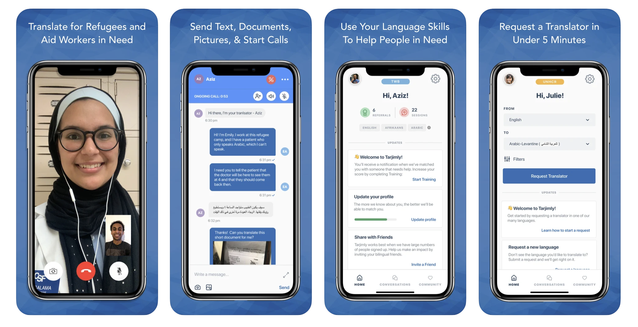 TARJIMLY is easy to use for volunteers and those in need.