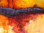 Mixed Media Abstract Landscape Painting "Pueblo Sunset" © Carol Nelson Fine Art - Posted on Sunday, March 15, 2015 by Carol Nelson