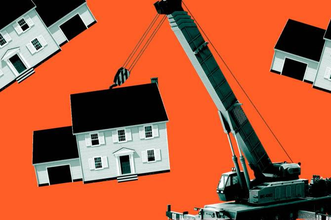 Crane raising home