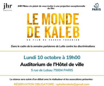 Projection débat LE MONDE DE KALEB mairie de paris 