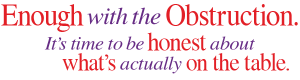 It's time to be honest about what's actually on the table.