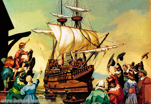 Departure of the Pilgrim Fathers for America