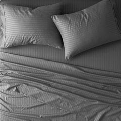 Home Collection Premium Striped Embossed 4 Piece Bed Sheet Set