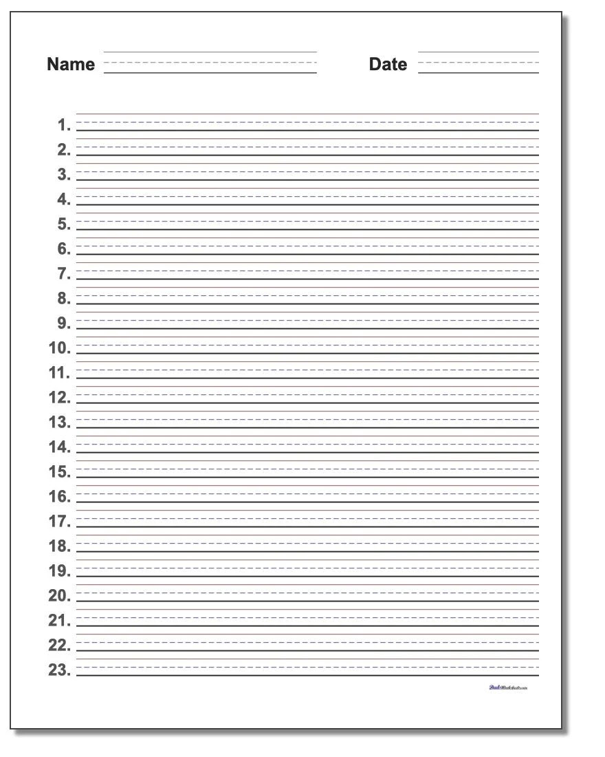 numbered handwriting paper numbered paper free download aashe Ince