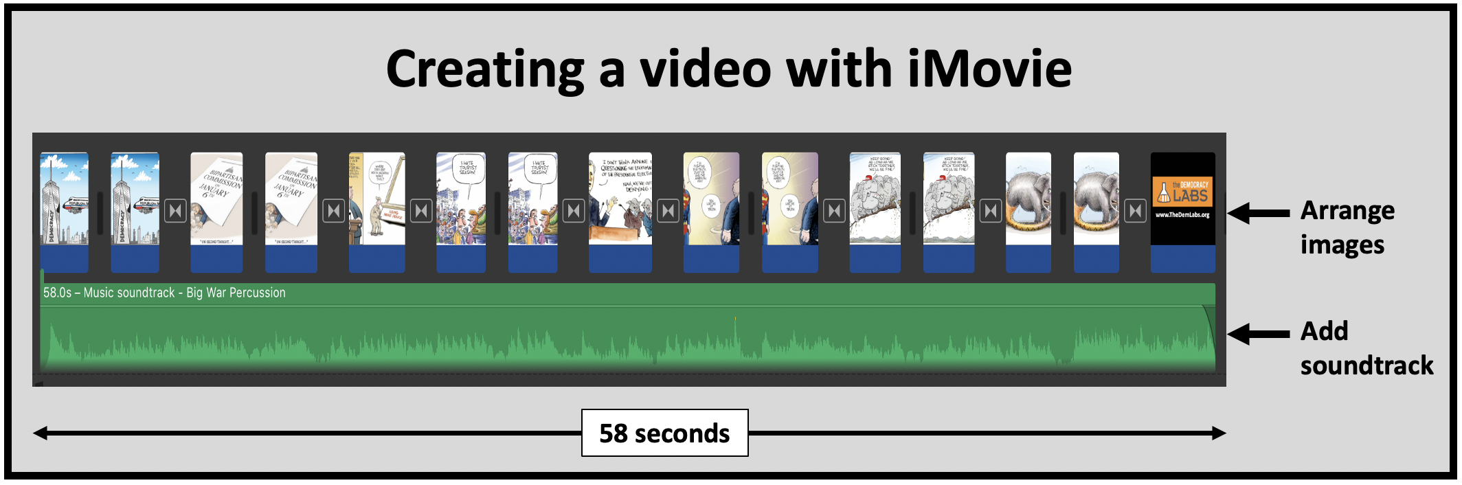 iMovie is a free app to create videos