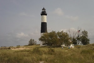 A view of the lighthouse at Ludington State Park