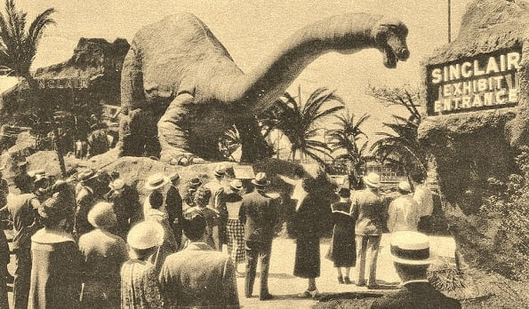 Sinclair Oil Dinosaur Pavilion at Chicago Century of Progress International Expo.