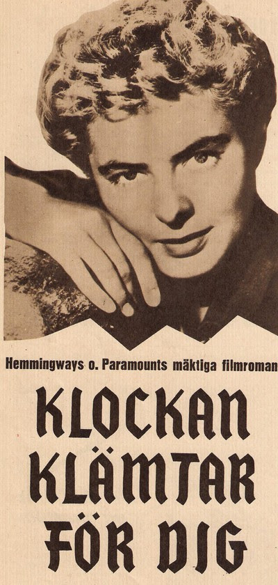 Bildresultat för Ingrid Bergman bilder klockan klämtar för dig