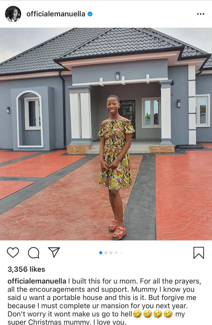 Kid comedienne, Emmanuella unveils the new house she built for her mum (photos)