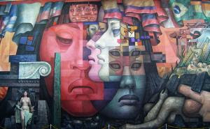 Mural Presencia de América Latina, ubicado en la Universidad de Concepción, en Chile.