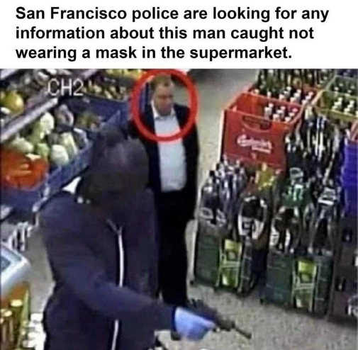 san francisco police info man not wearing mask robbery