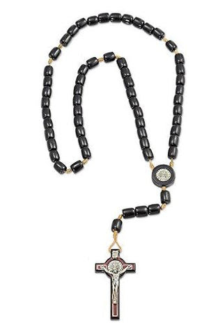 st benedict crucifix black wood rosary faith and fashion for men and women