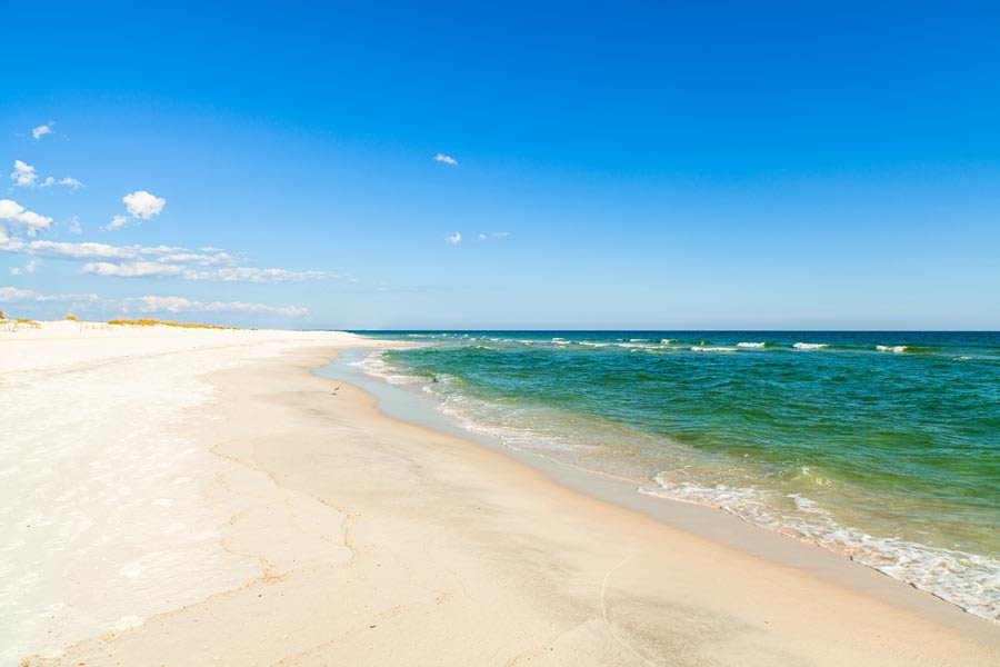 Crescent Beach on Anastasia Island White Sands, Blue Skies