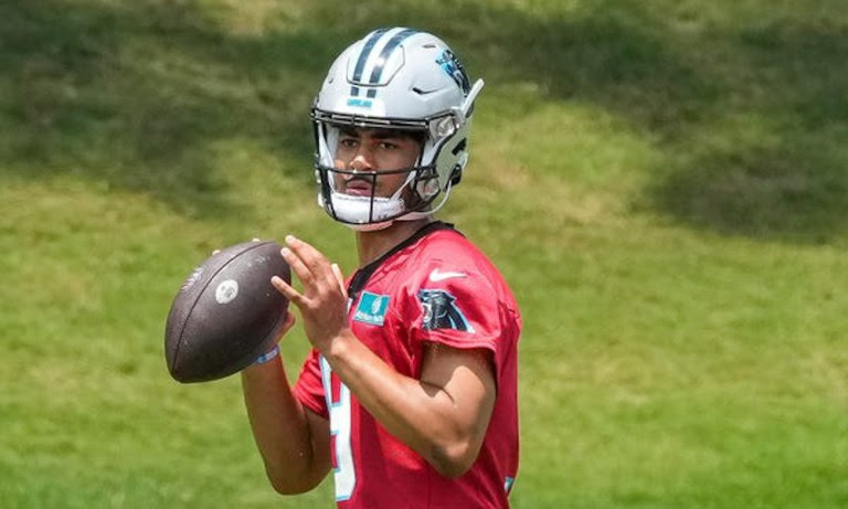 Bryce Young during OTAs with the Carolina Panthers.