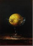 Lemon in glass. Oil on linen 7x5 inches - Posted on Monday, November 10, 2014 by Nina R. Aide