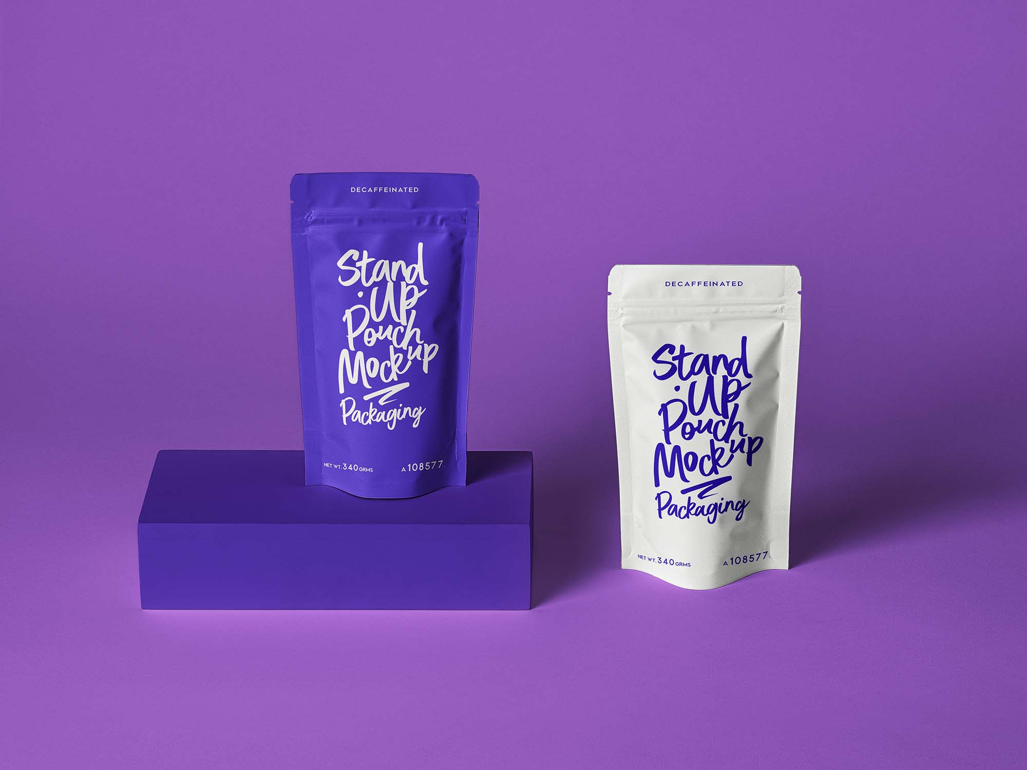 Free Stand Up Pouch Packaging Mockup (PSD)