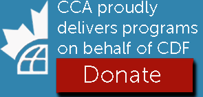 CDF Donate footer blue