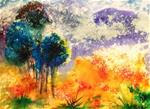 11x14 Bold and Bright Abstract Landscape Colorful Impressionist Penny StewArt - Posted on Sunday, December 14, 2014 by Penny Lee StewArt