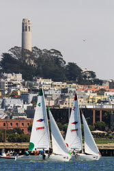 J/22s sailing San Francisco waterfront