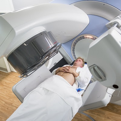 man in radiotherapy machine