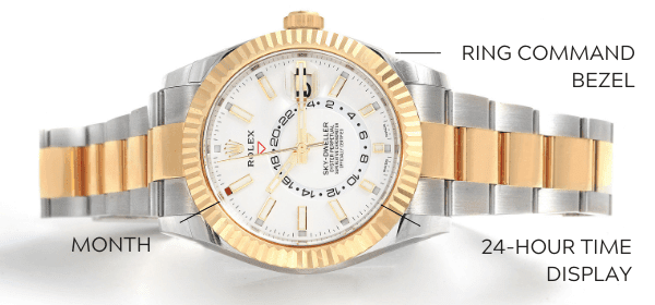Rolex Sky-Dweller Yellow Gold Steel White Dial Watch