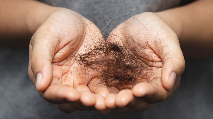 Handful of hair that has fallen out.