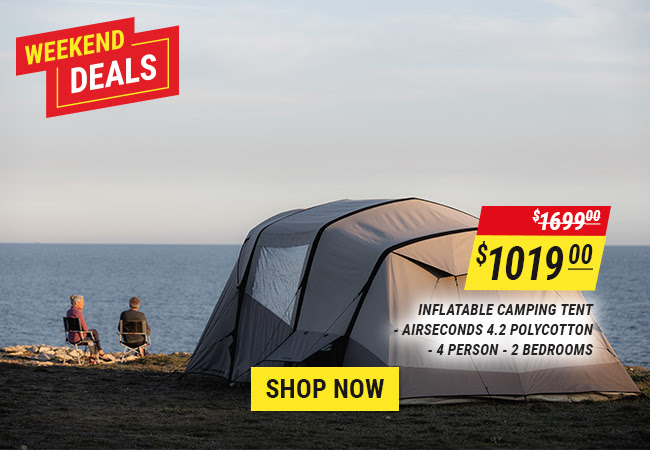 Inflatable Camping Tent - AirSeconds 4.2 Polycotton - 4 Person - 2 Bedrooms