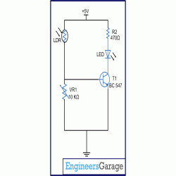 Circuit diagram for light dependent resistor