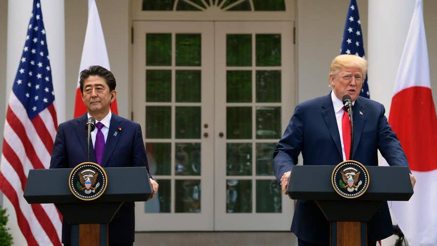 President Trump, Japanese PM Shinzo Abe to hold joint news press conference to discuss their talks on improving trade between the U.S. and Japan and preparations for upcoming summit with Kim Jong Un.