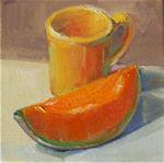 Melon with Cup,still life,oil on canvas,6x6,price$200 - Posted on Sunday, December 28, 2014 by Joy Olney