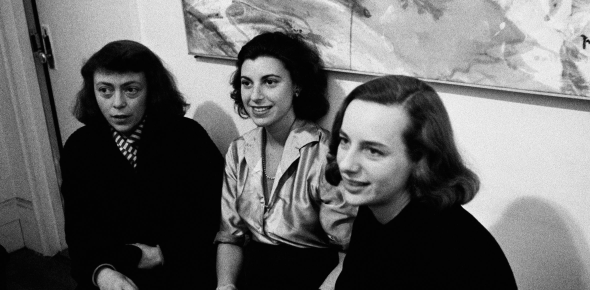 joan mitchell, helen frankenthaler, and grace hartigan in 1957_Joan Mitchell, Helen Frankenthaler, and Grace Hartigan in 1957.Photograph by Burt Glinn - Magnum.jpg