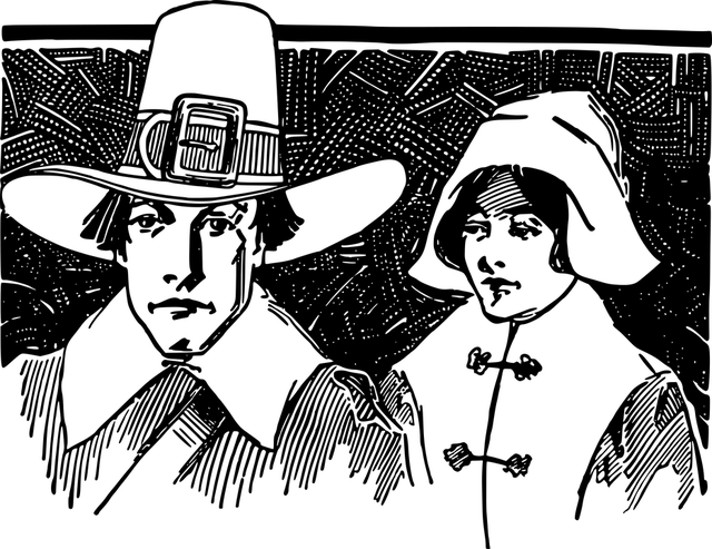 drawing of Pilgrims