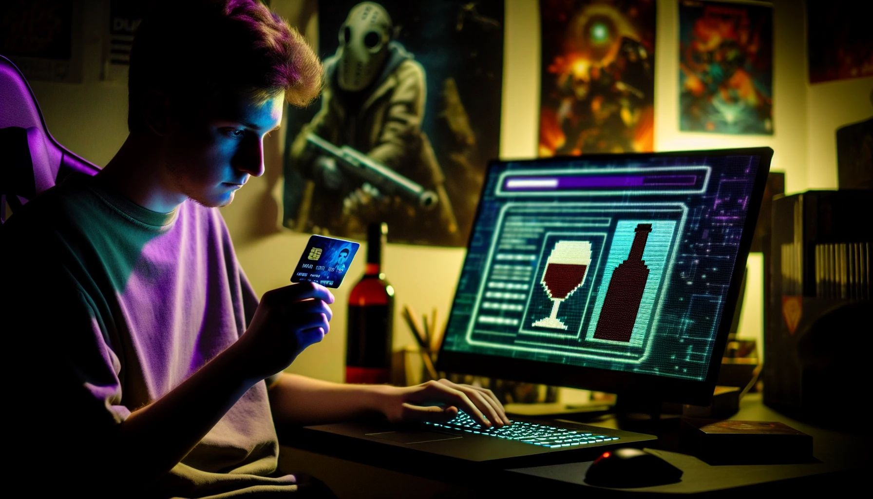 A person using a fake ID to purchase alcohol online