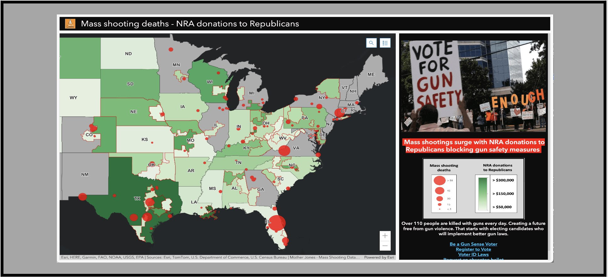 Mass shootings surge as gun lobby donates to Republicans to weaken gun safety regulations.