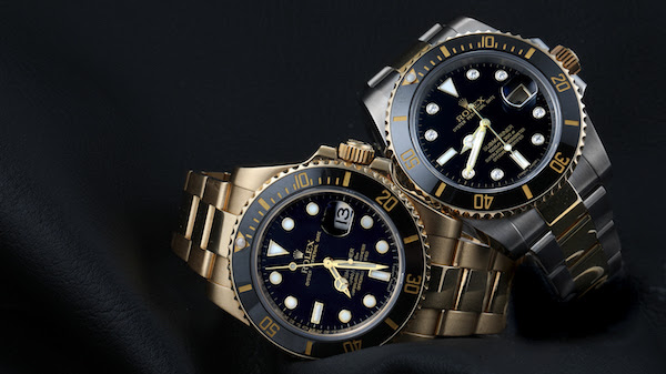 Rolex Submariner Yellow Gold Black Dial Ceramic Bezel, with Rolex Submariner Steel 18K Yellow Gold Black Diamond Dial Watch