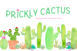 Cactus Watercolor Clip Art