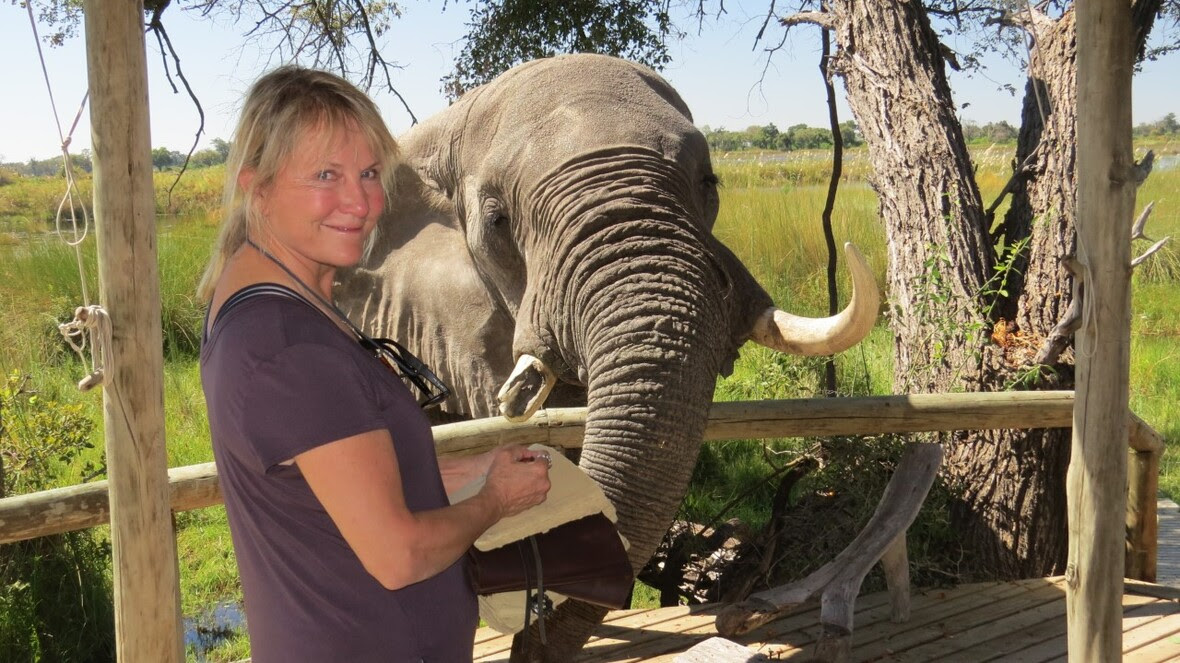 Anne with elephant