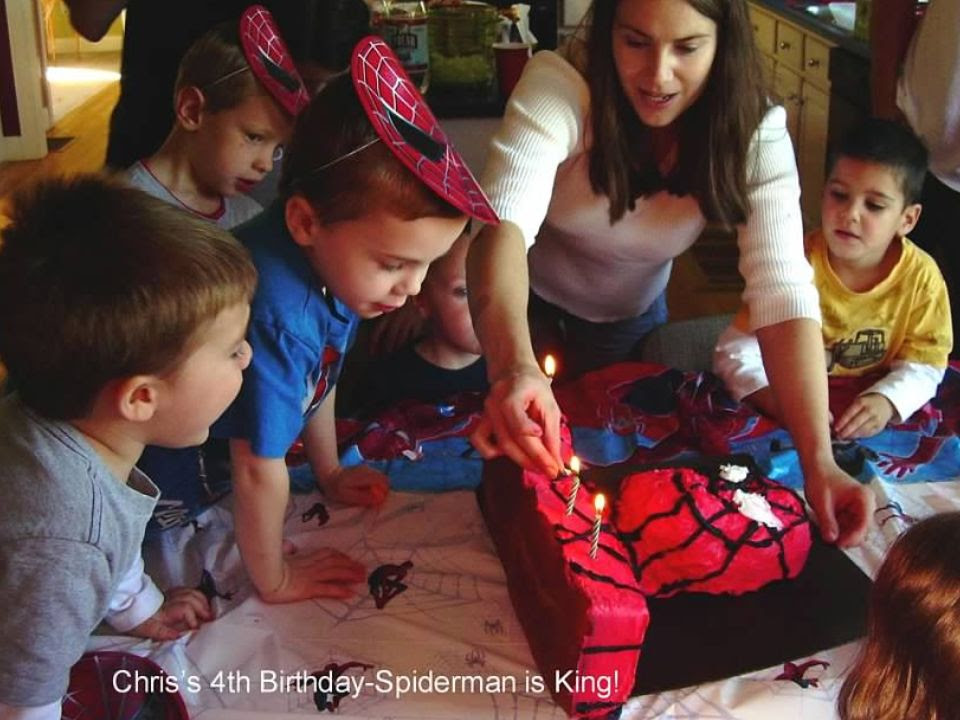 my son's 4th birthday spiderman cake