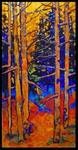 Mixed Media Aspen Tree Landscape Painting "Aspen Glade" by Colorado Mixed Media Abstract Artist Caro - Posted on Wednesday, February 11, 2015 by Carol Nelson