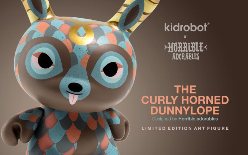 Kidrobot.com Exclusive The Curly Horned Dunnylope 5" Dunny Art Figure by Horrible Adorables